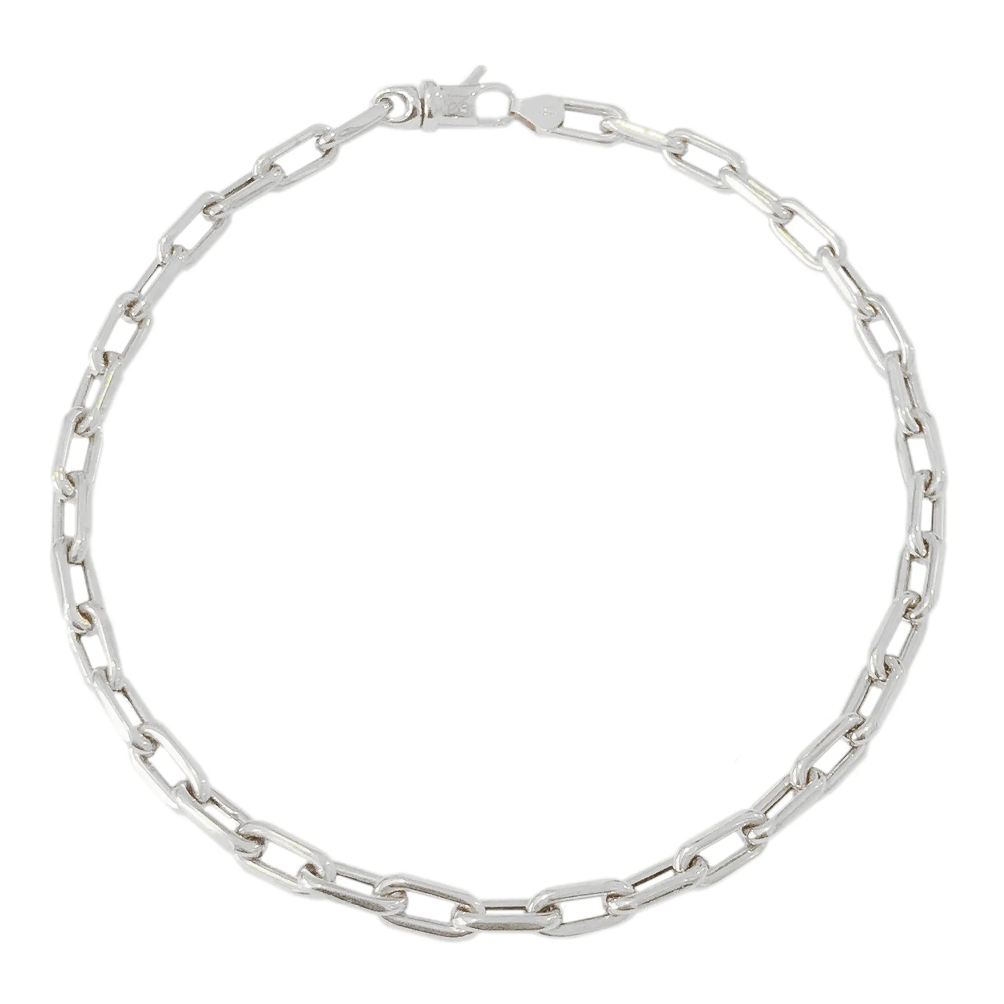 14K Gold Thick Oval Link Ankle Bracelet
