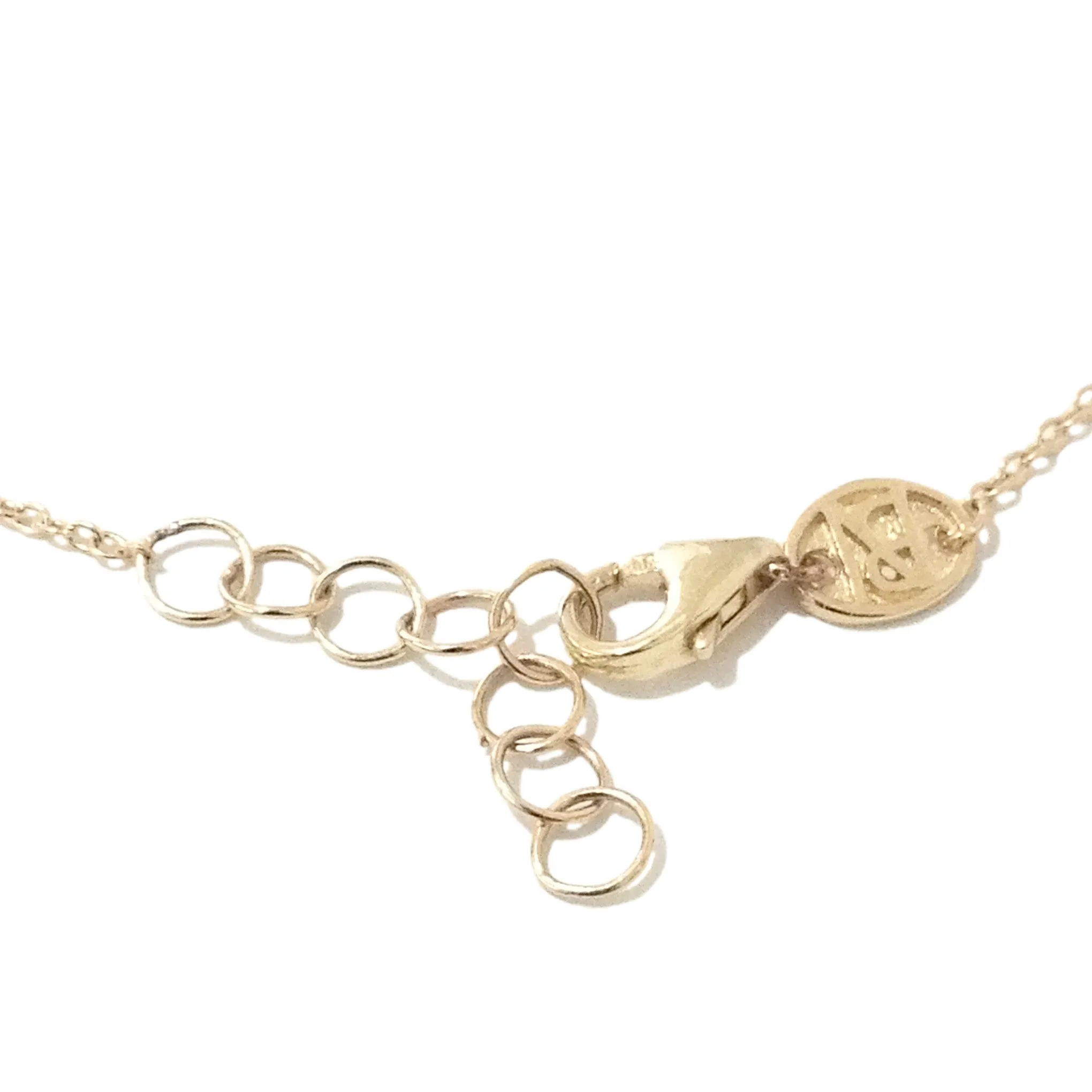 14K Gold Triple Bezel Pear Shape White Sapphire Foot Lariat Ankle Bracelet