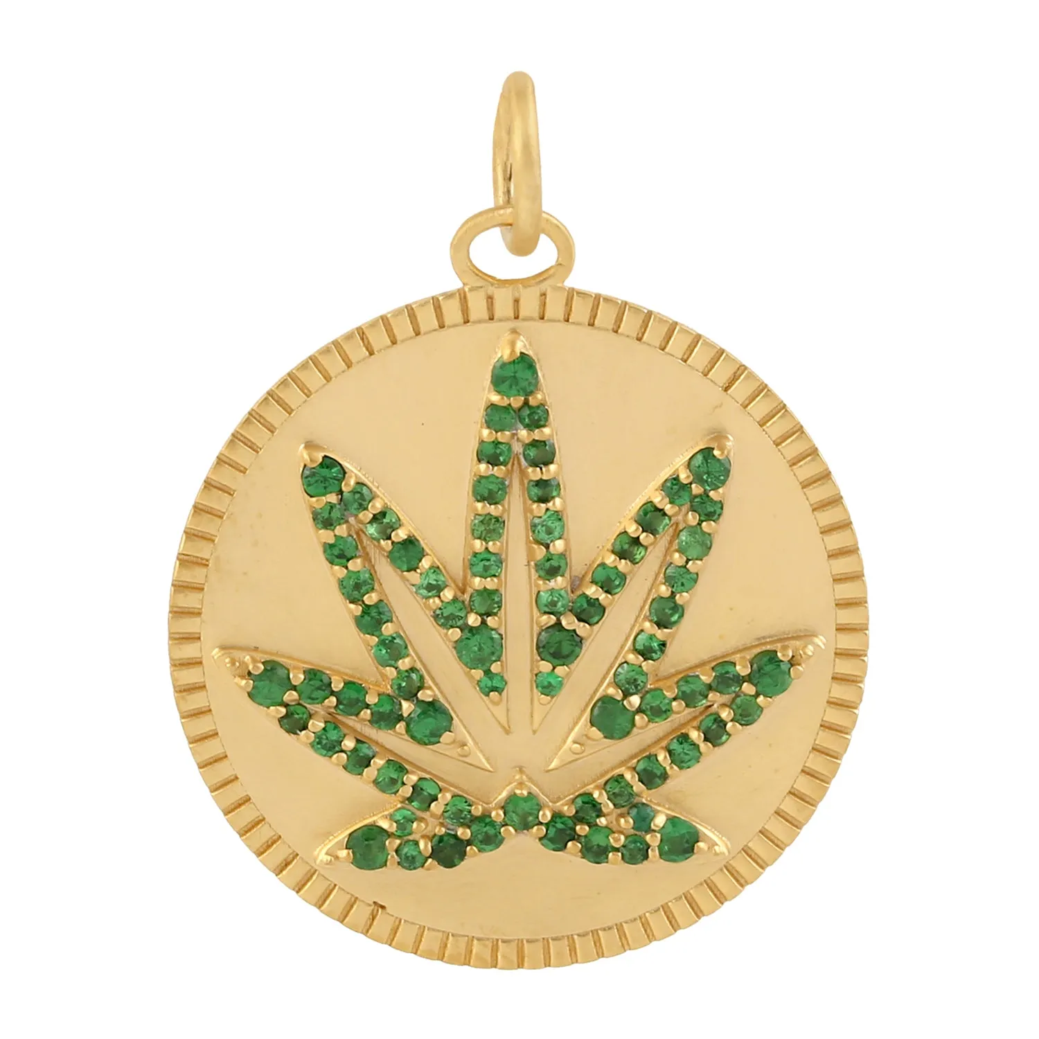 14k Gold Tsavorite Flower Pendant Gemstone Jewelry