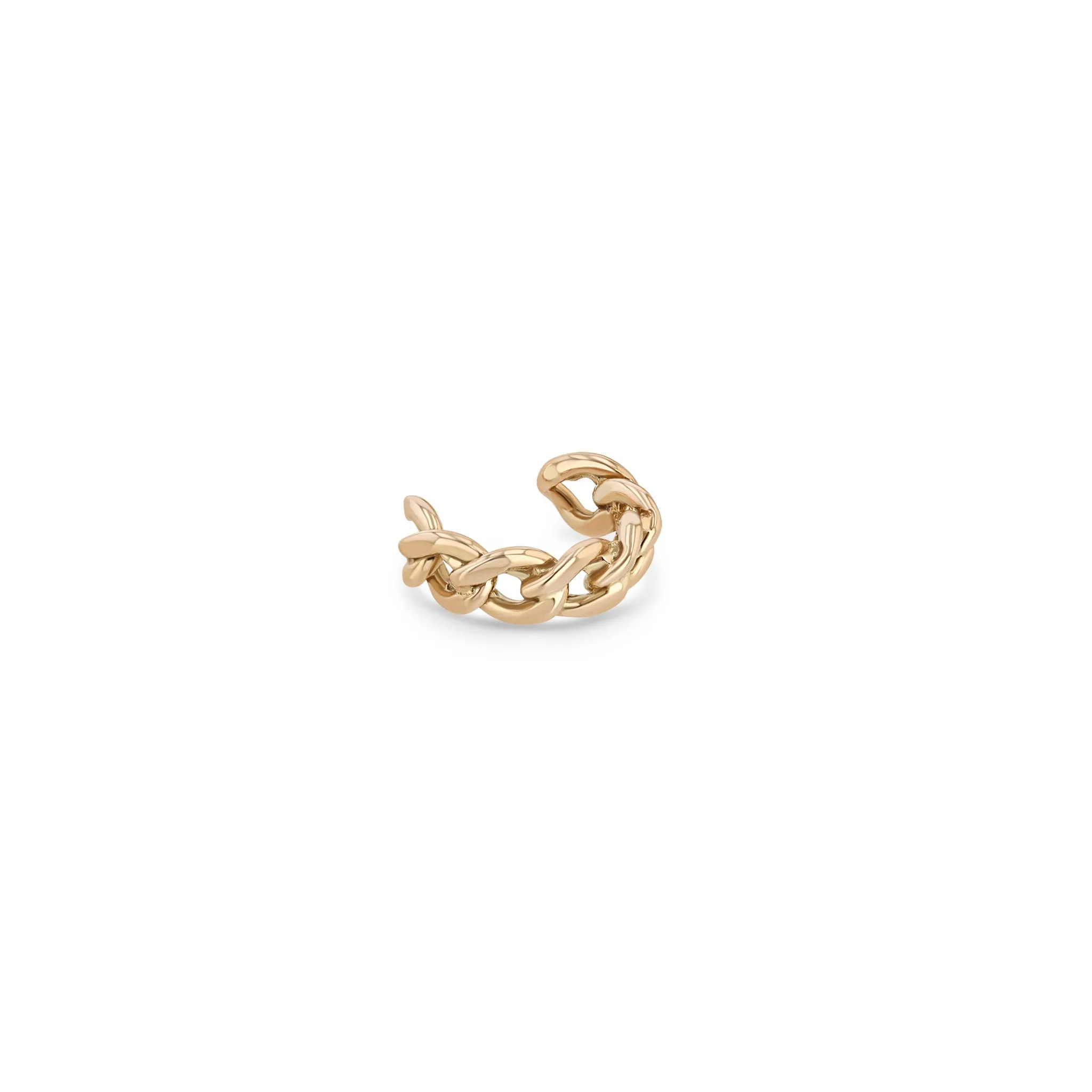 14k Medium Curb Chain Ear Cuff
