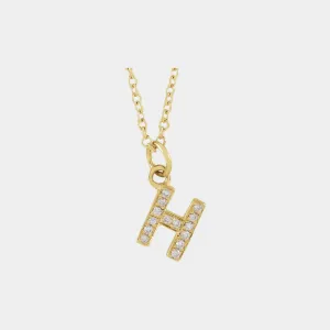 14K Petite Diamond Initial Necklace