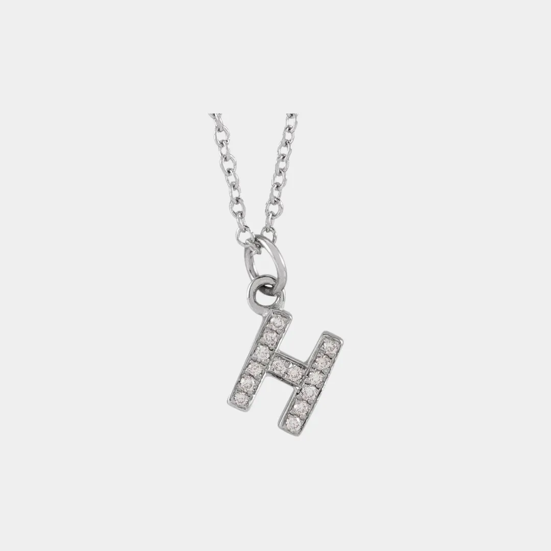 14K Petite Diamond Initial Necklace