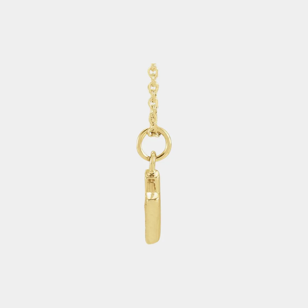 14K Petite Diamond Initial Necklace