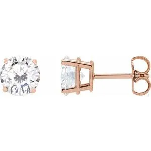 14K Rose 6.5 mm Stuller Lab-Grown Moissanite™ Earrings