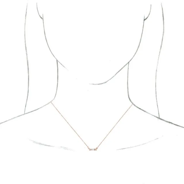 14K Rose Gold 1/10 CTW Natural Diamond Bar 16-18" Necklace