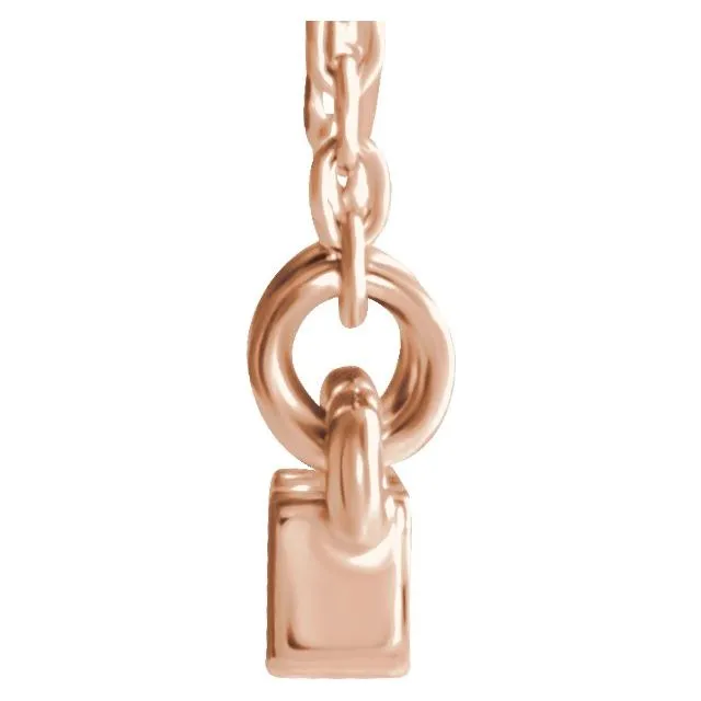 14K Rose Gold 1/10 CTW Natural Diamond Bar 16-18" Necklace