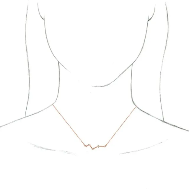 14K Rose Gold 1/10 CTW Natural Diamond Constellation 18" Necklace