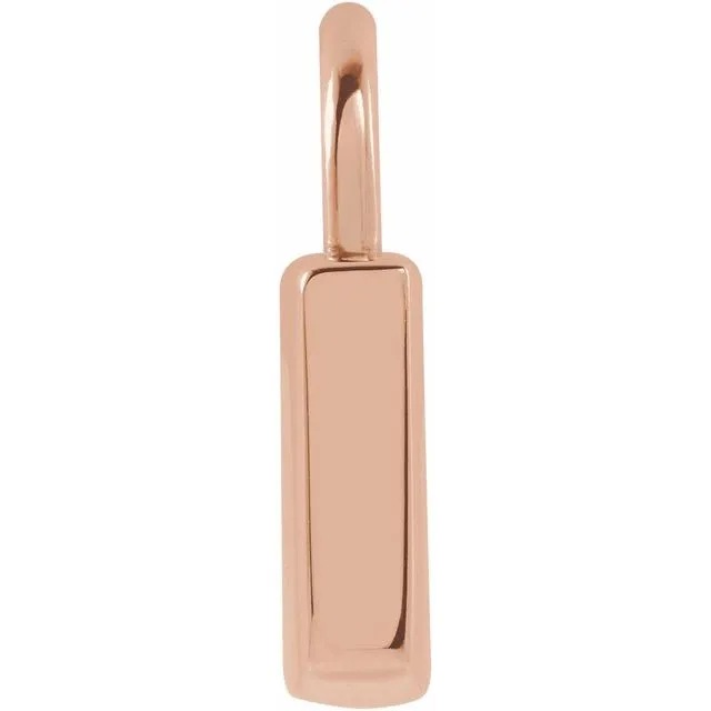 14K Rose Gold 12.02x8 mm Engravable Lock Pendant