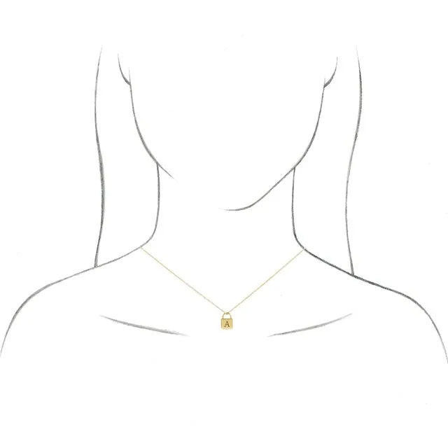 14K Rose Gold 12.02x8 mm Engravable Lock Pendant