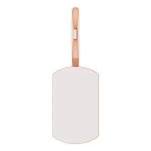 14K Rose Gold 17.63x6 mm Engravable Dog Tag Charm/Pendant