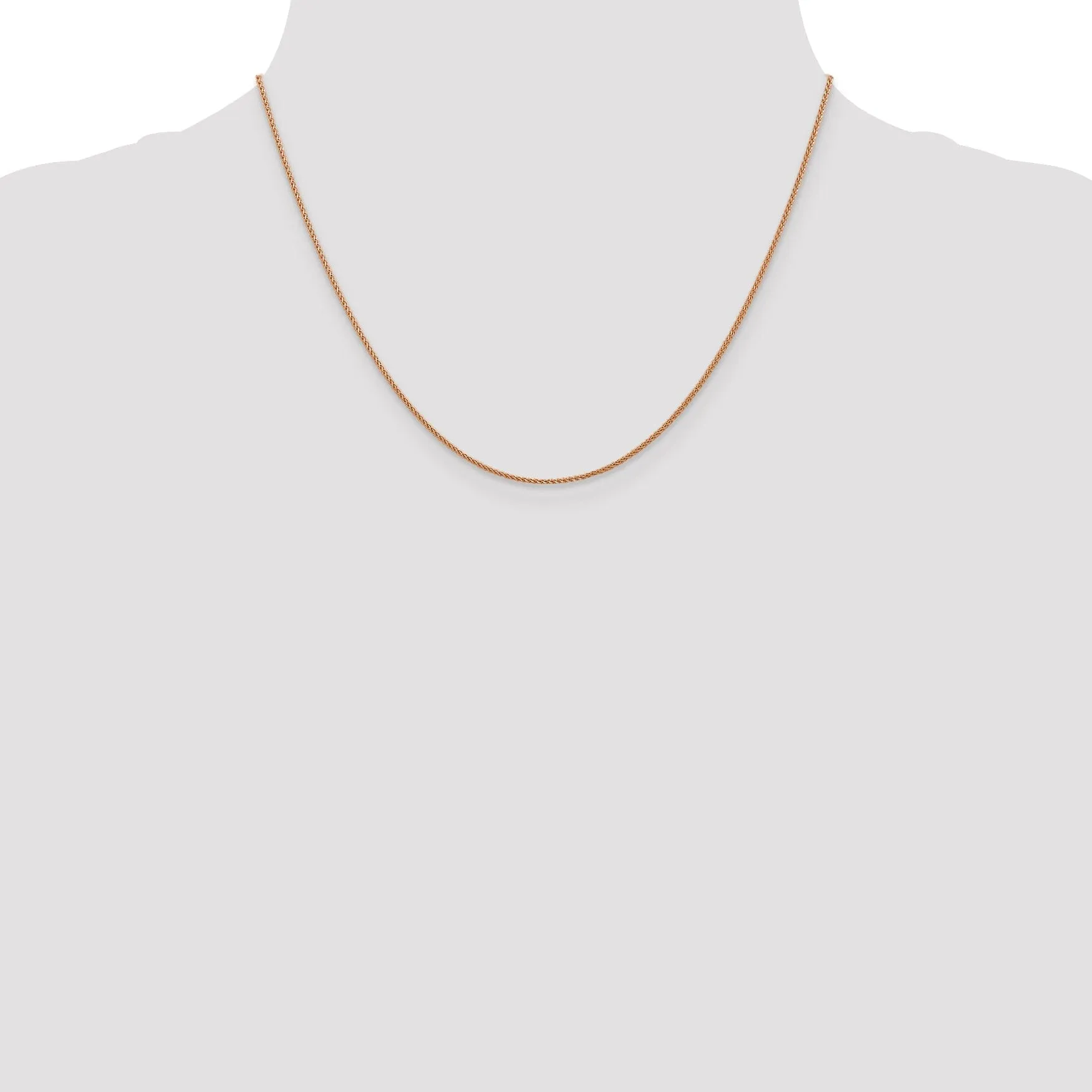 14K Rose Gold 1mm Spiga Wheat Chain