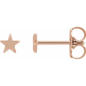 14K Rose Gold 4 mm Star Friction Post & Back Earrings