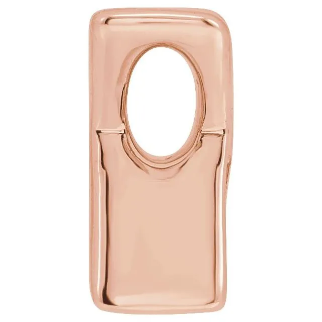 14K Rose Gold Block Initial K Slide Pendant