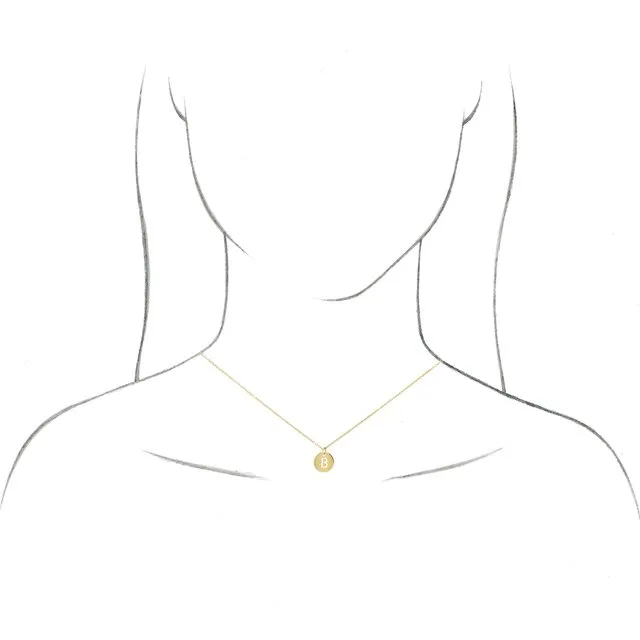 14K Rose Gold Initial E 10 mm Disc 16-18" Necklace
