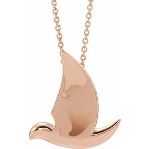 14K Rose Holy Spirit Dove 16-18" Necklace