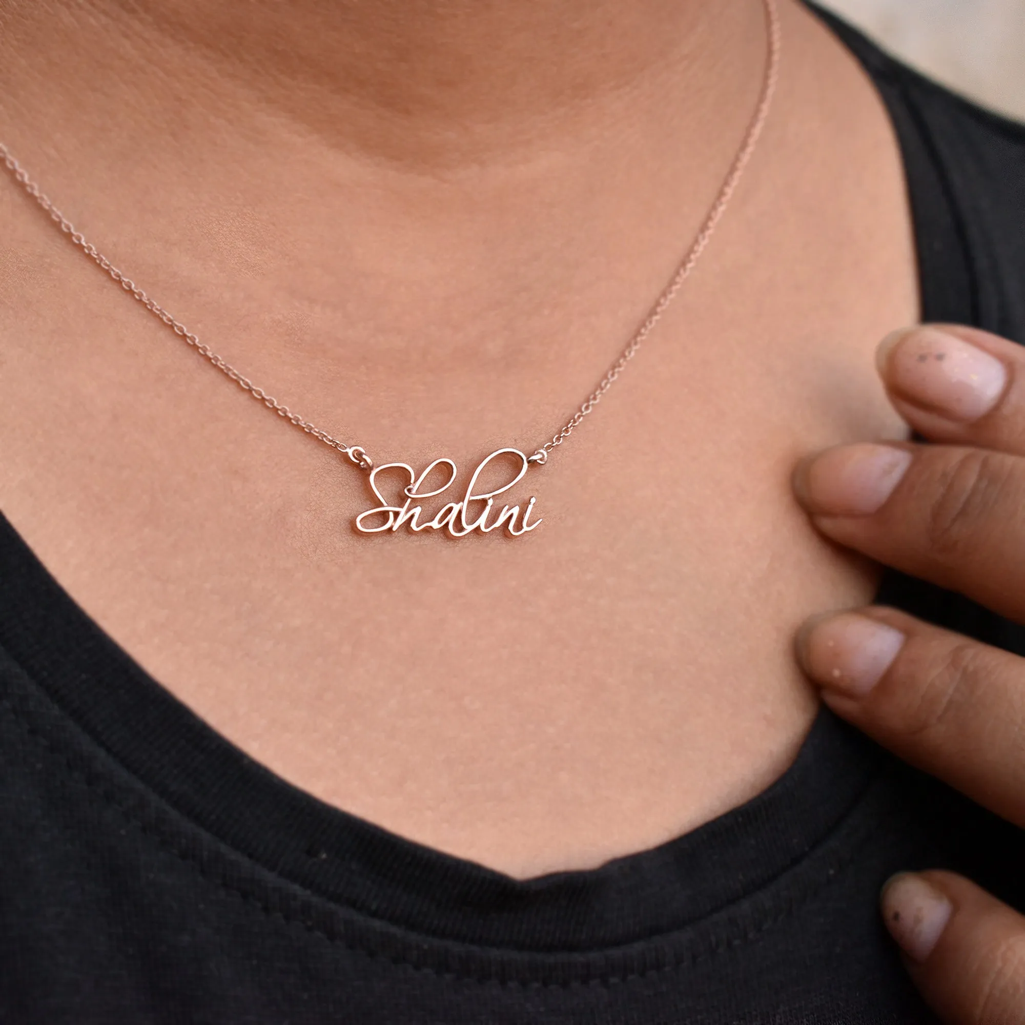 14K Solid Gold Personalized Name/Signature Necklace