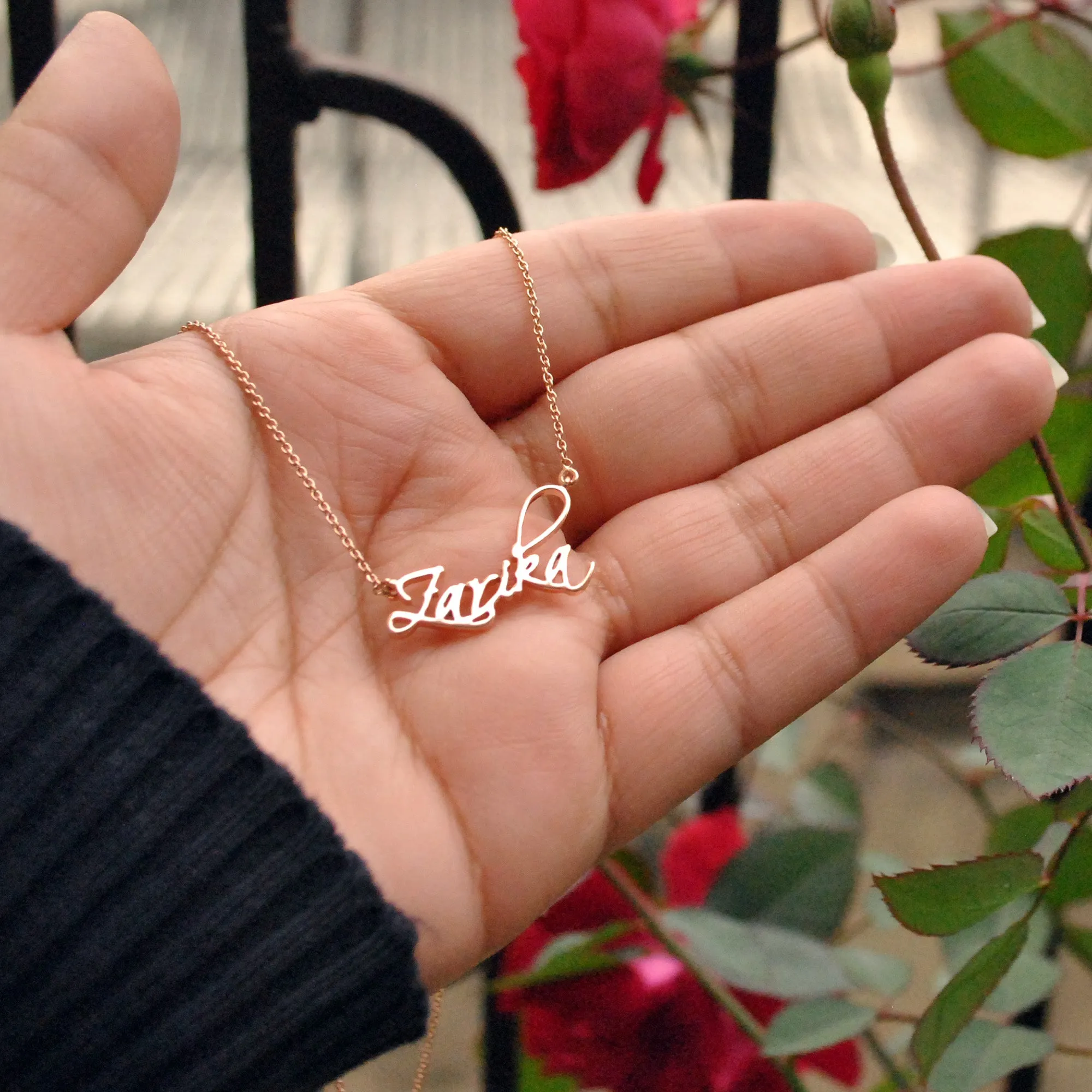 14K Solid Gold Personalized Name/Signature Necklace