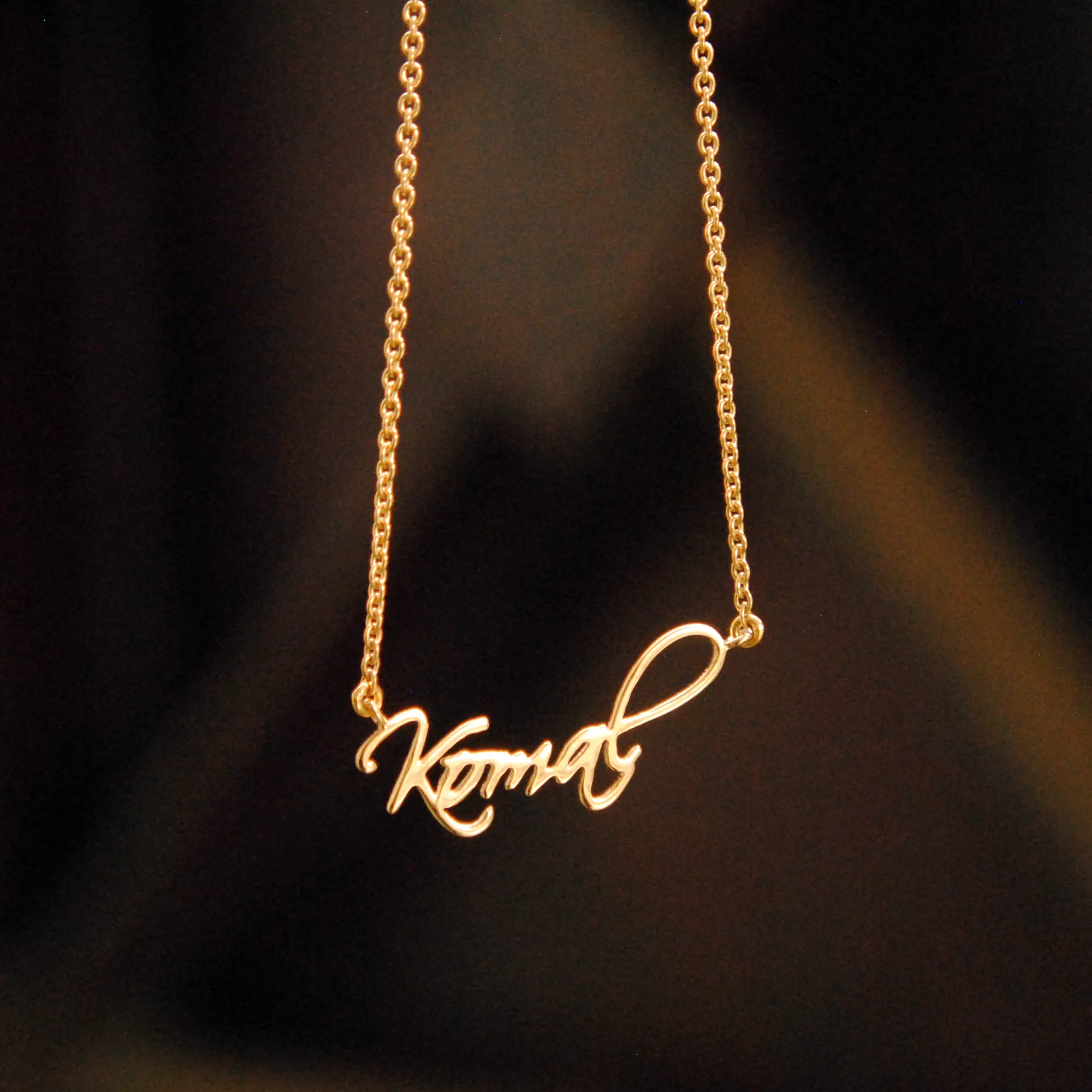 14K Solid Gold Personalized Name/Signature Necklace