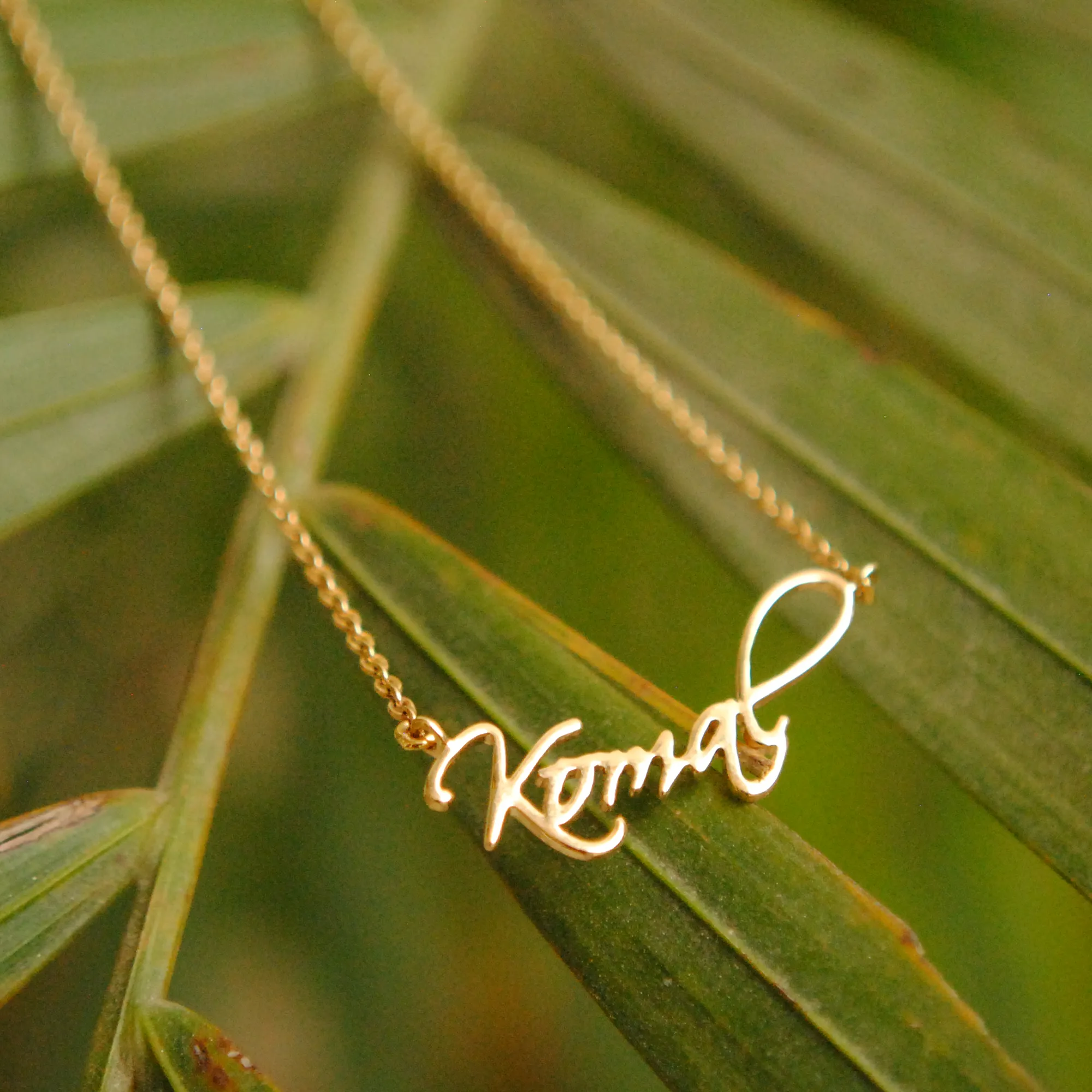 14K Solid Gold Personalized Name/Signature Necklace