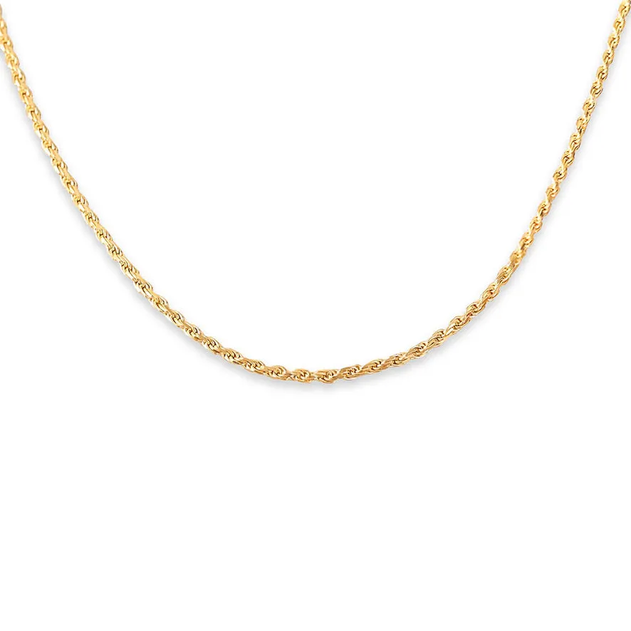 14K SOLID GOLD THIN ROPE CHAIN