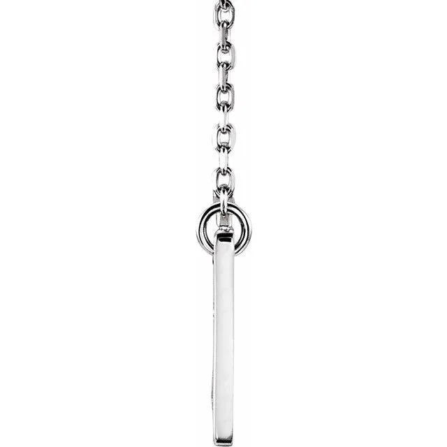 14K White Gold .03 CTW Natural Diamond Cross 16-18" Necklace