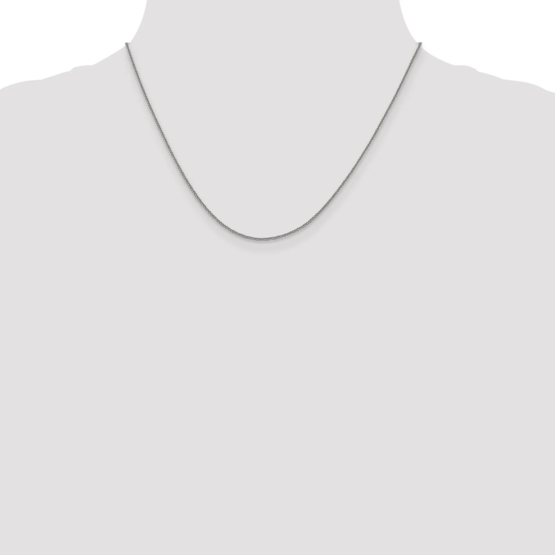 14K White Gold 1 mm Quadra Wheat Chain