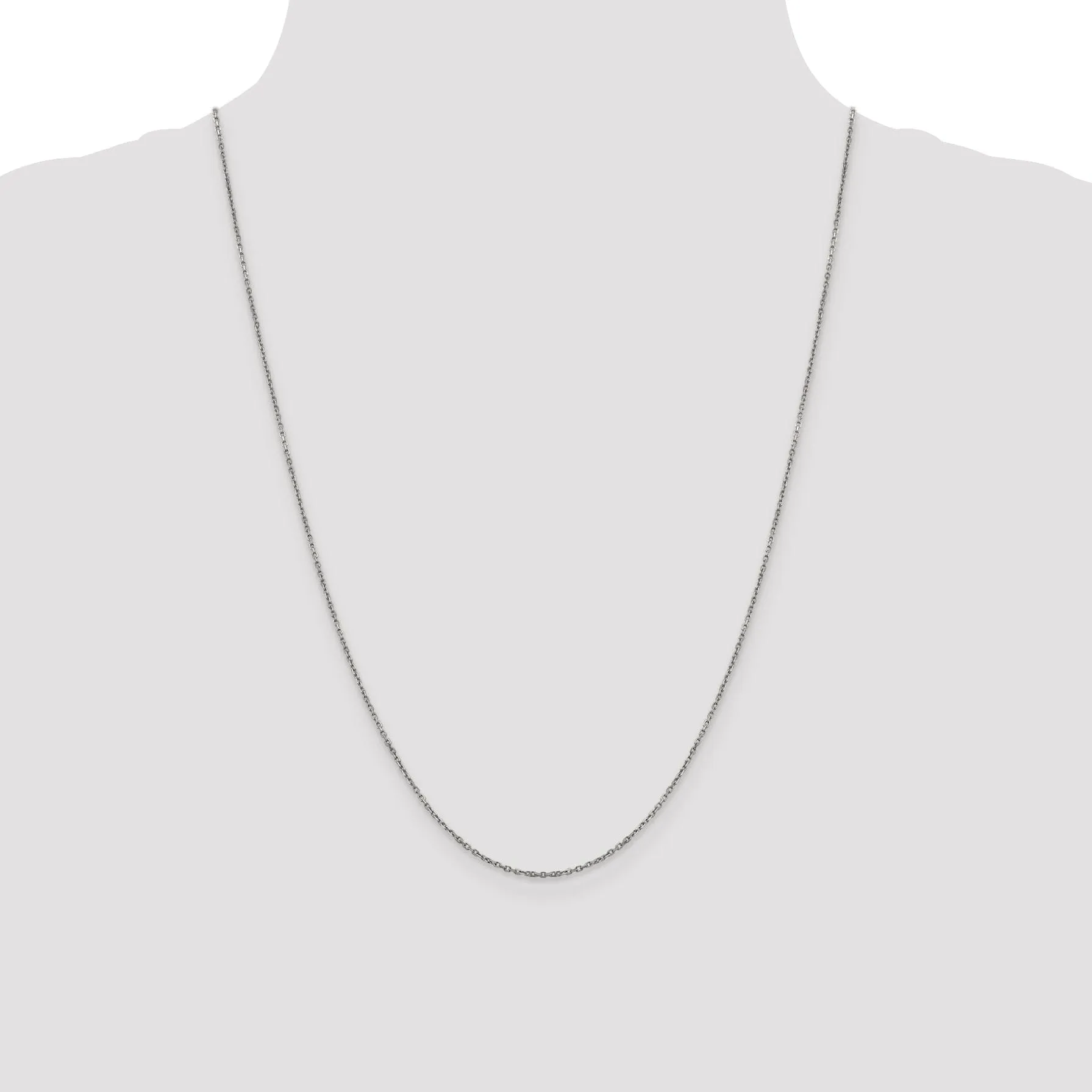 14K White Gold 1.25 mm D.C Rolo Chain