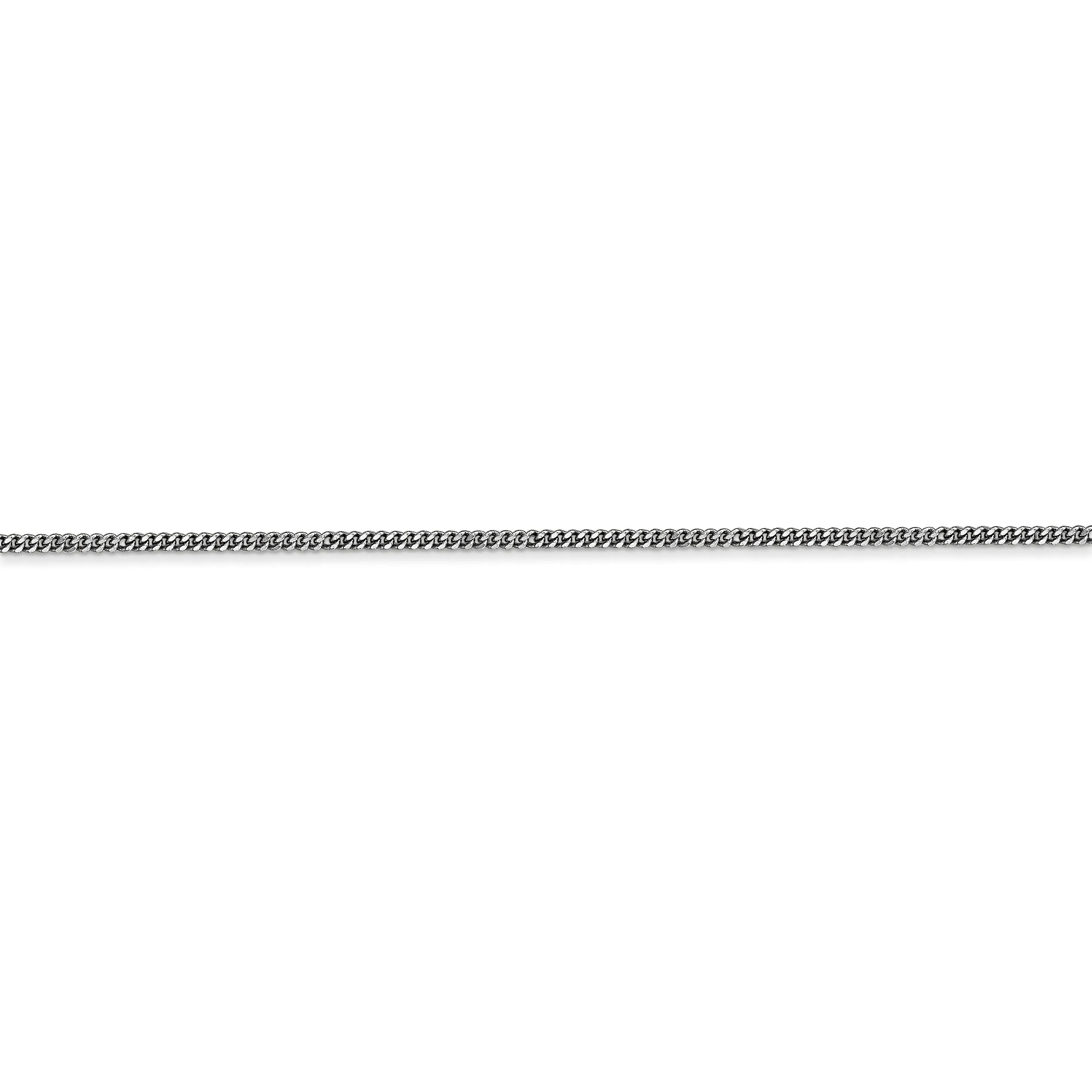 14k White Gold 1.3mm Curb Pendant Chain