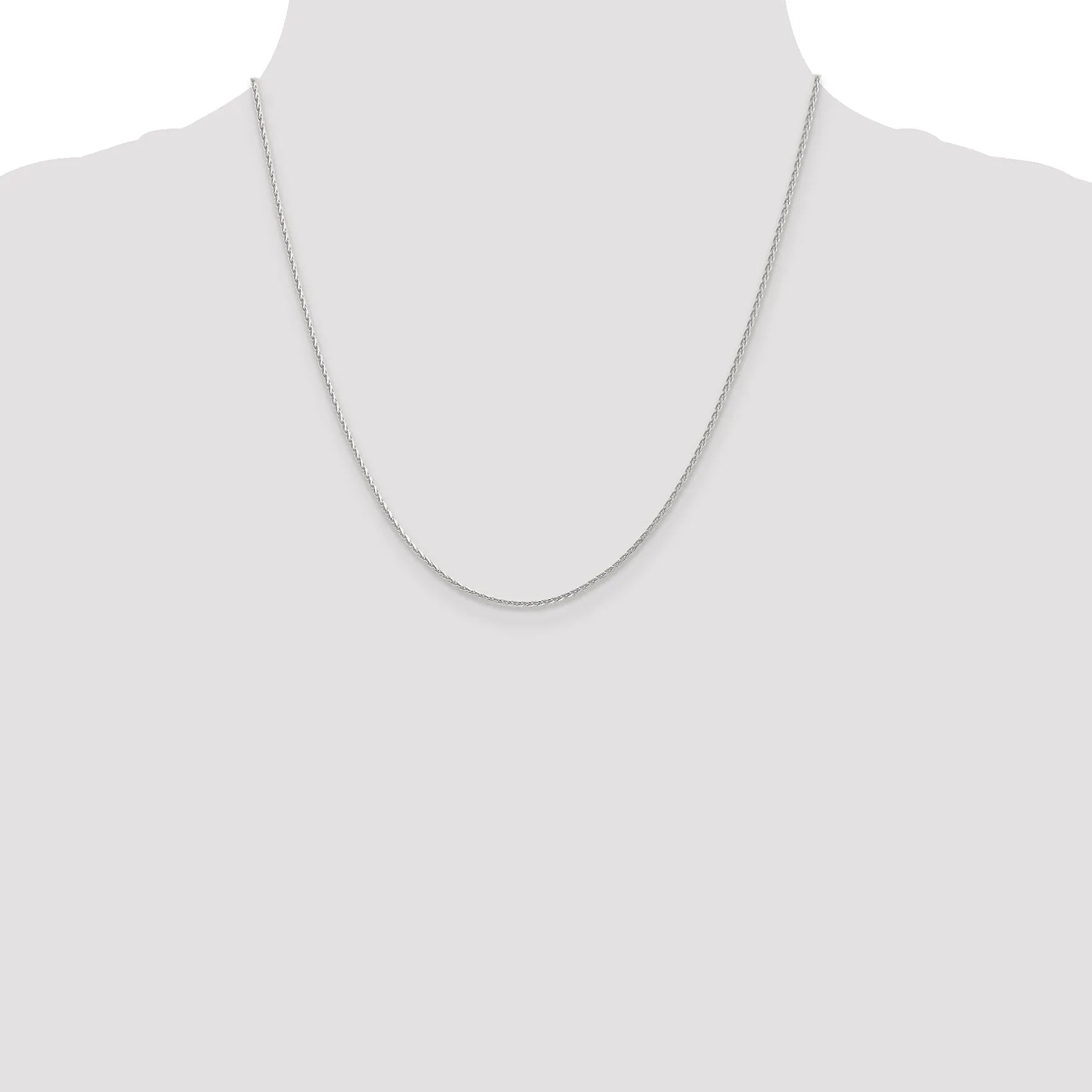 14K White Gold 1.3mm D.C Spiga Wheat Chain