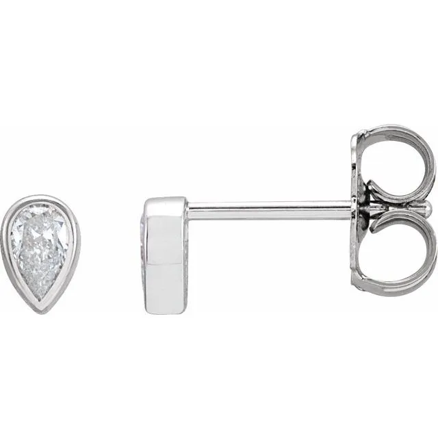 14K White Gold 1/5 CTW Natural Diamond Micro Bezel-Set Earrings