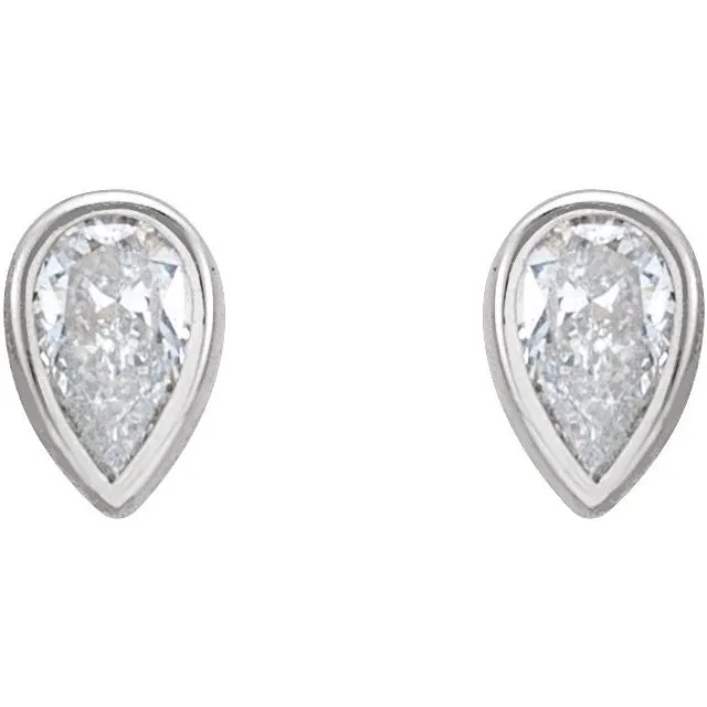 14K White Gold 1/5 CTW Natural Diamond Micro Bezel-Set Earrings