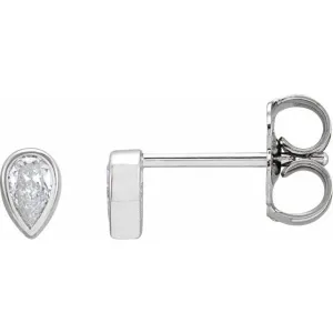 14K White Gold 1/5 CTW Natural Diamond Micro Bezel-Set Earrings