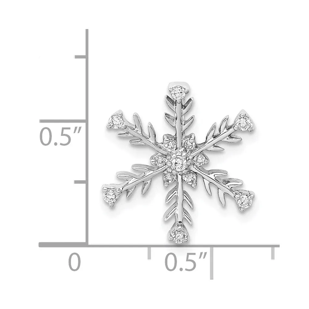 14k White Gold .15ct Diamond Snowflake Necklace