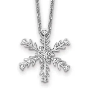 14k White Gold .15ct Diamond Snowflake Necklace