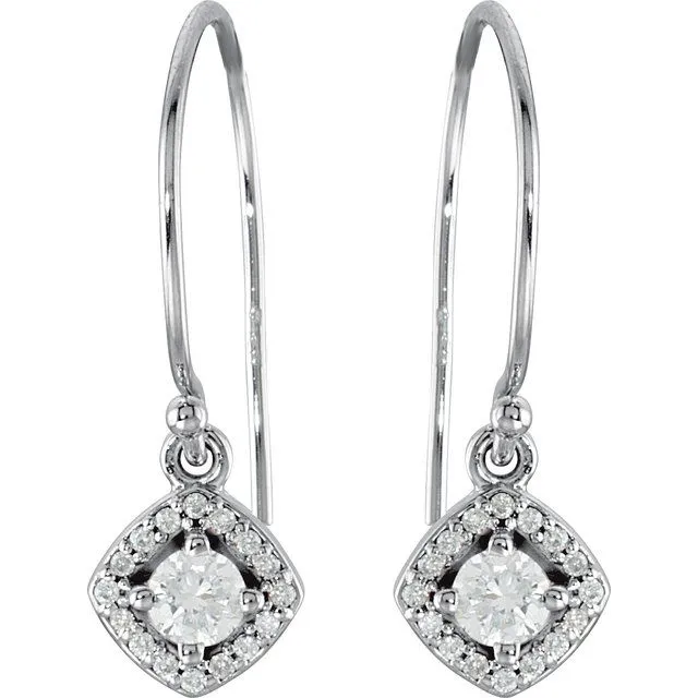 14K White Gold 3/8 CTW Natural Diamond Earrings
