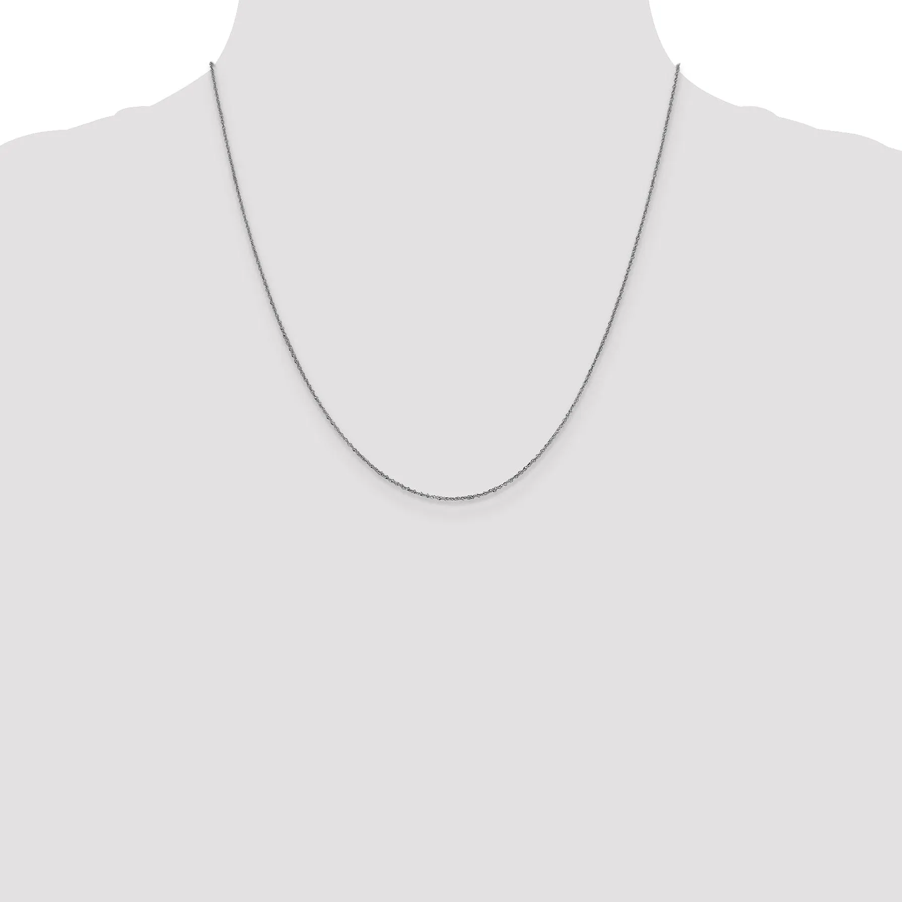 14K White Gold .8 mm Sparkle Singapore Chain