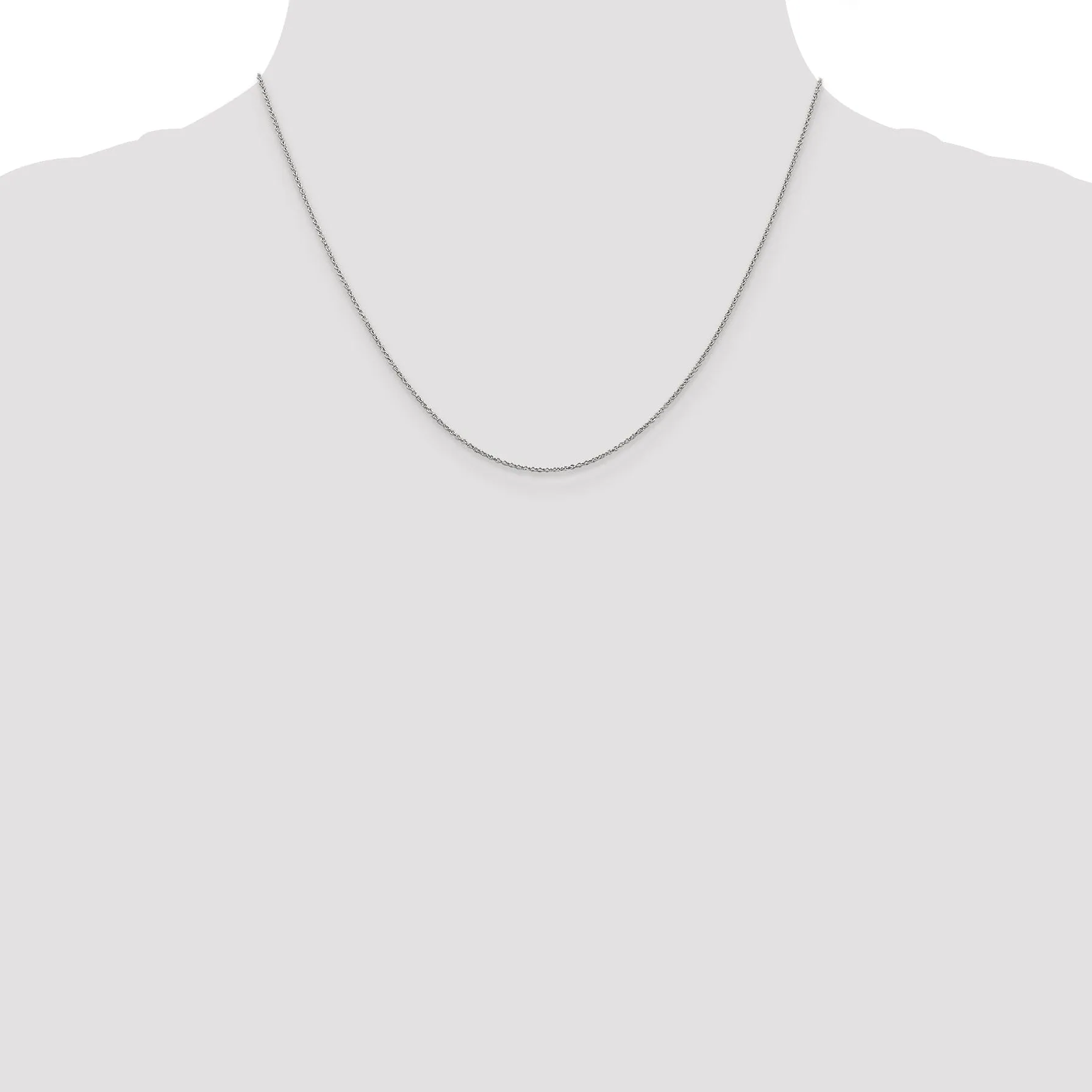 14K White Gold .9 mm Round Cable Chain