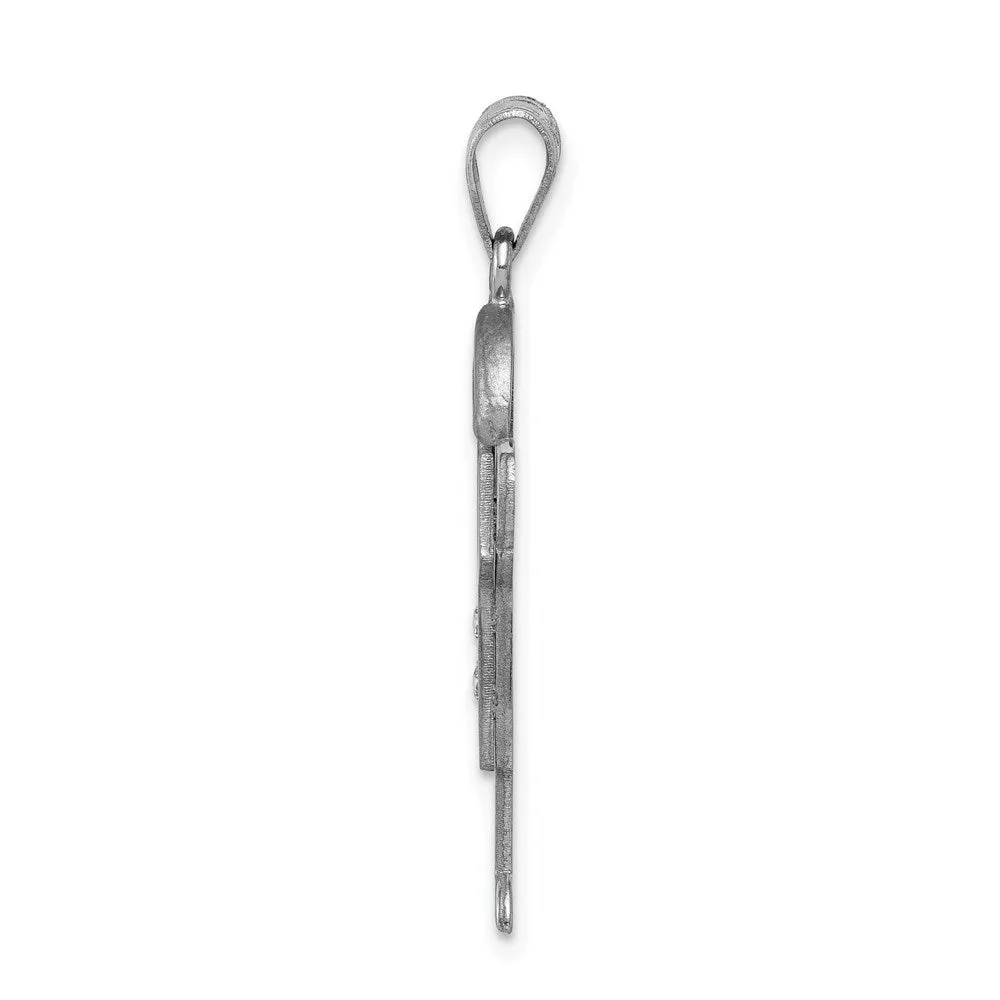 14k White Gold AA Diamond Kid Pendant
