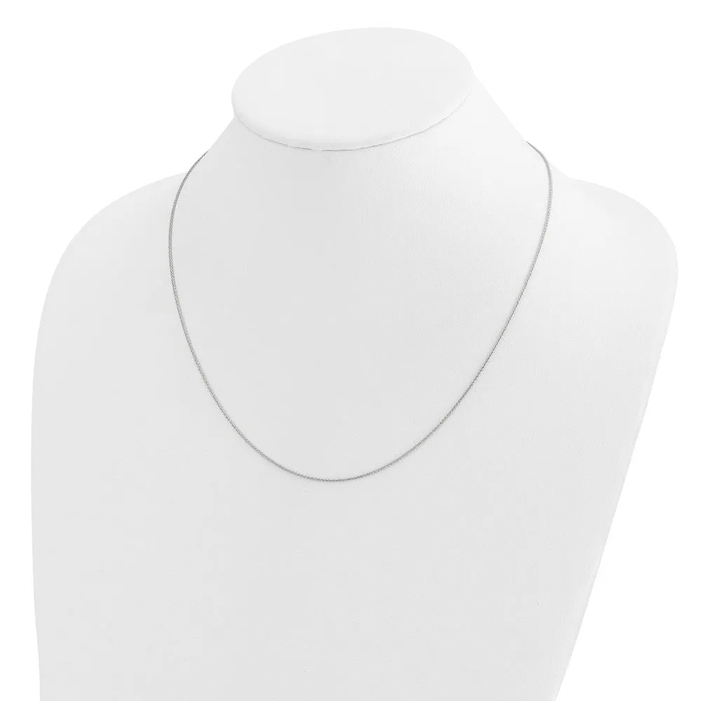 14K White Gold Adjustable .95mm Dimond-cut Wheat Chain