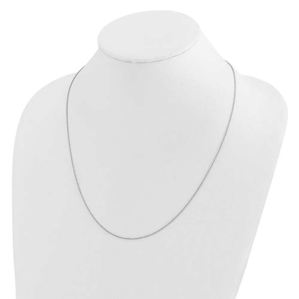 14K White Gold Adjustable .95mm Dimond-cut Wheat Chain