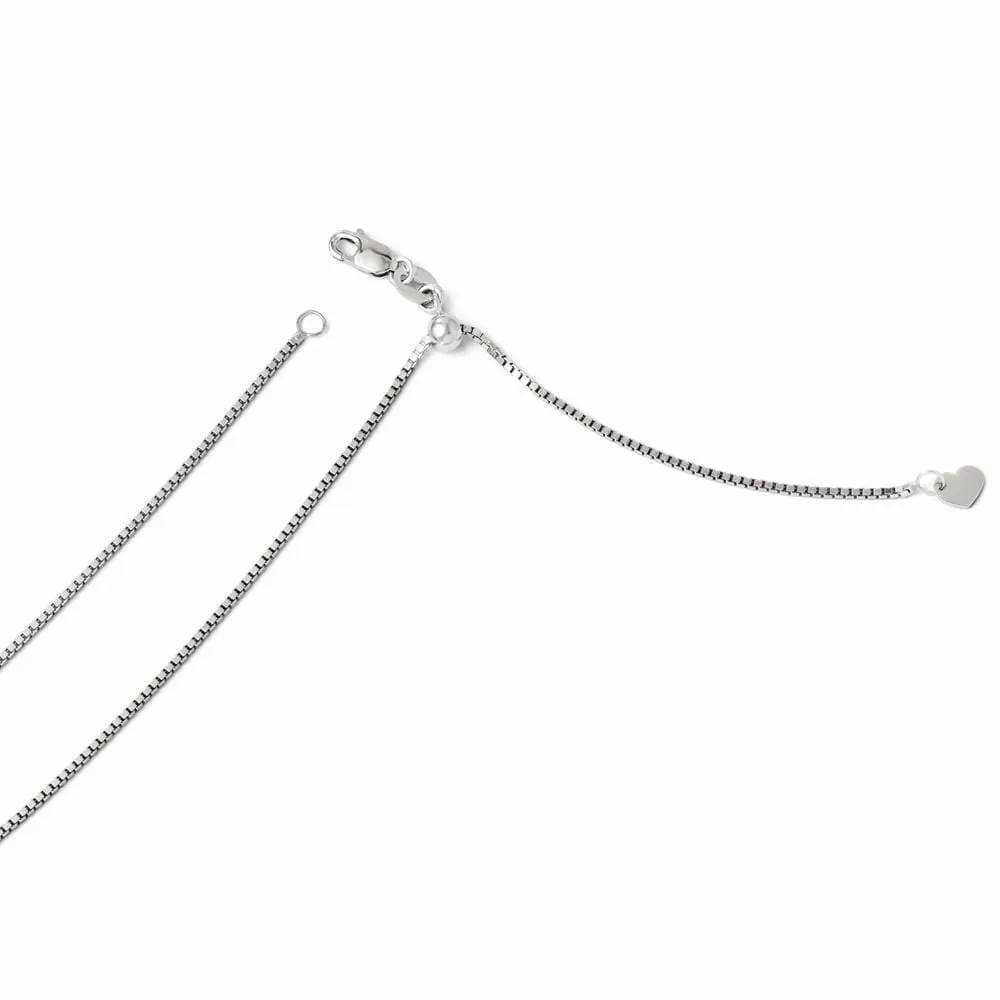 14k White Gold Adjustable Box Chain