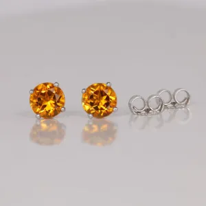 14K White Gold Citrine Earrings 1.09 Carats