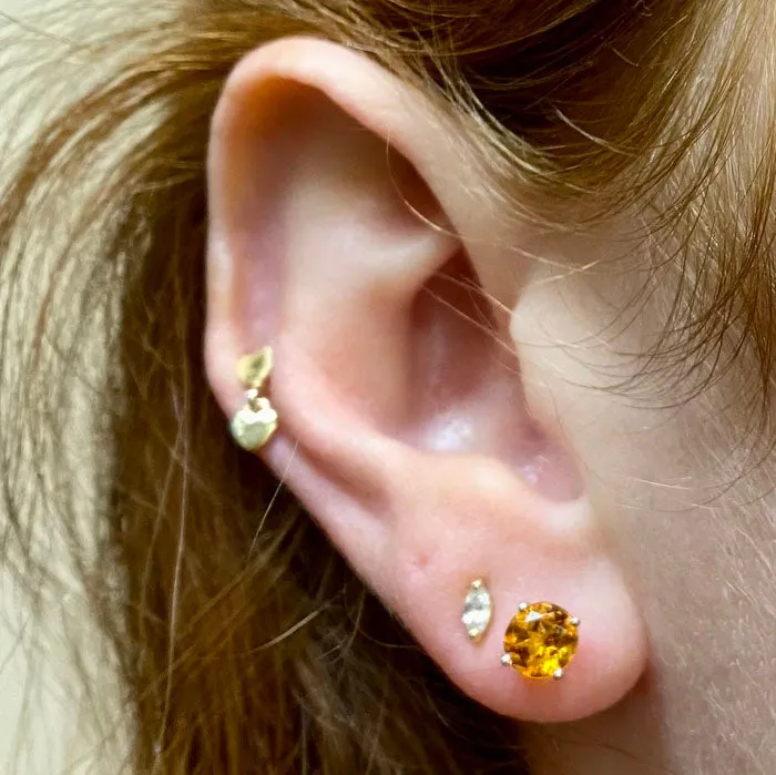 14K White Gold Citrine Earrings 1.09 Carats