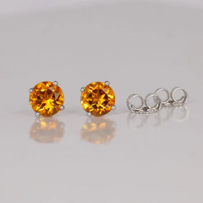 14K White Gold Citrine Earrings 1.09 Carats