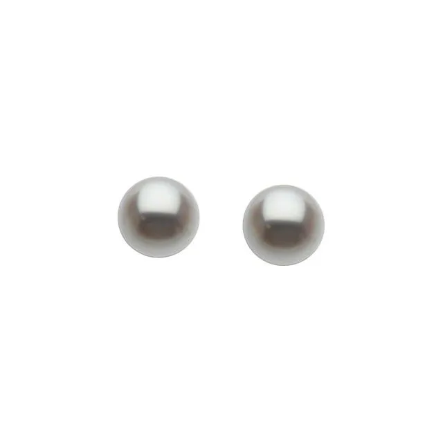 14K White Gold Cultured White Gold Freshwater Pearl Earrings