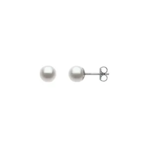 14K White Gold Cultured White Gold Freshwater Pearl Earrings
