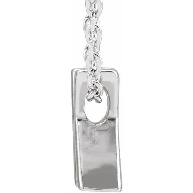 14K White Gold Initial K Slide Pendant 16-18" Necklace