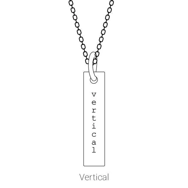 14K White Gold Lab-Grown Ruby Family Engravable Bar Pendant