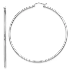 14k White Gold Lightweight Hoop Earrings