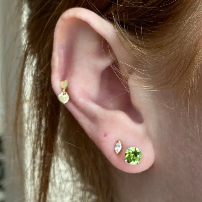 14k White Gold Peridot Stud Earrings 1.42 Carats